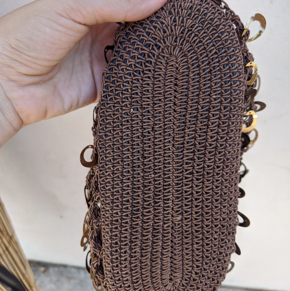 *SOLD* VTG Brown Sparkly Mesh bag - Picture 8 of 8